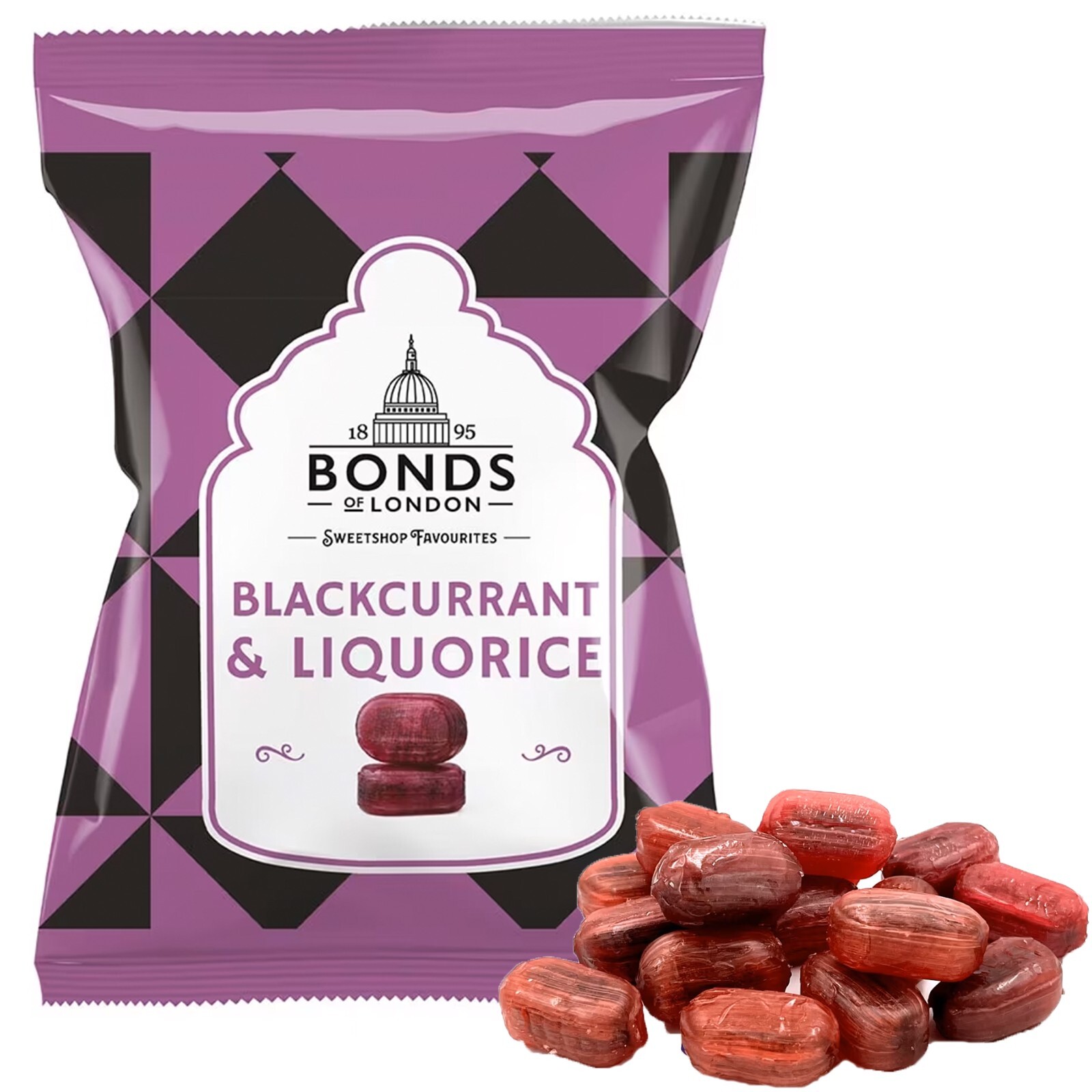 Blackcurrant and Liquorice Sweets - Hard Boiled Retro Sweets 120g Share Bag