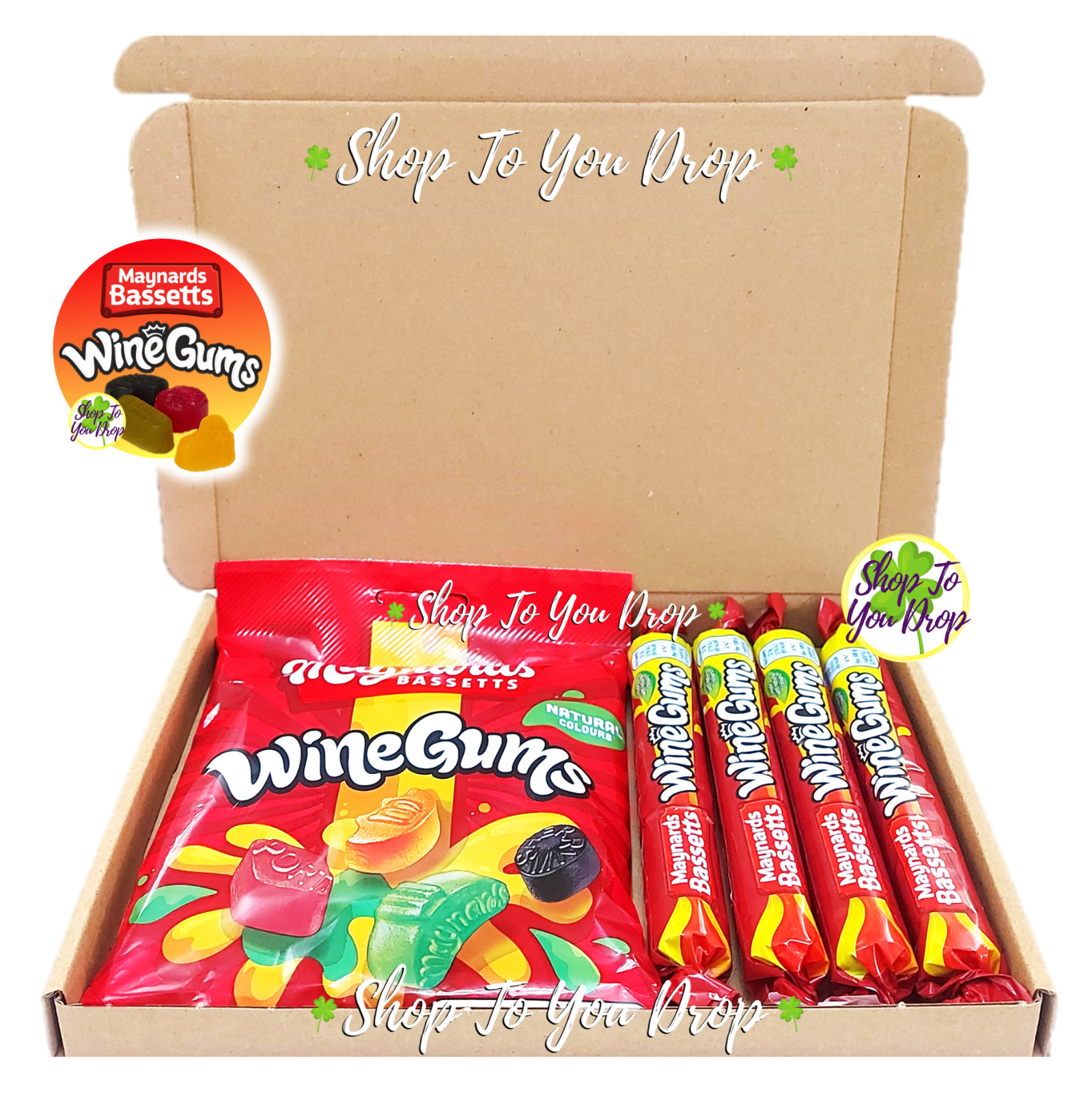 5 ITEM WINE GUMS PERSONALISED GIFT BOX Sweets Maynards Christmas Present BB 5/25
