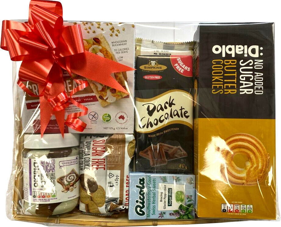 Diabetic Hamper Sugar Free Sweets Chocolate/Cookie/Spread Box Christmas Treats 