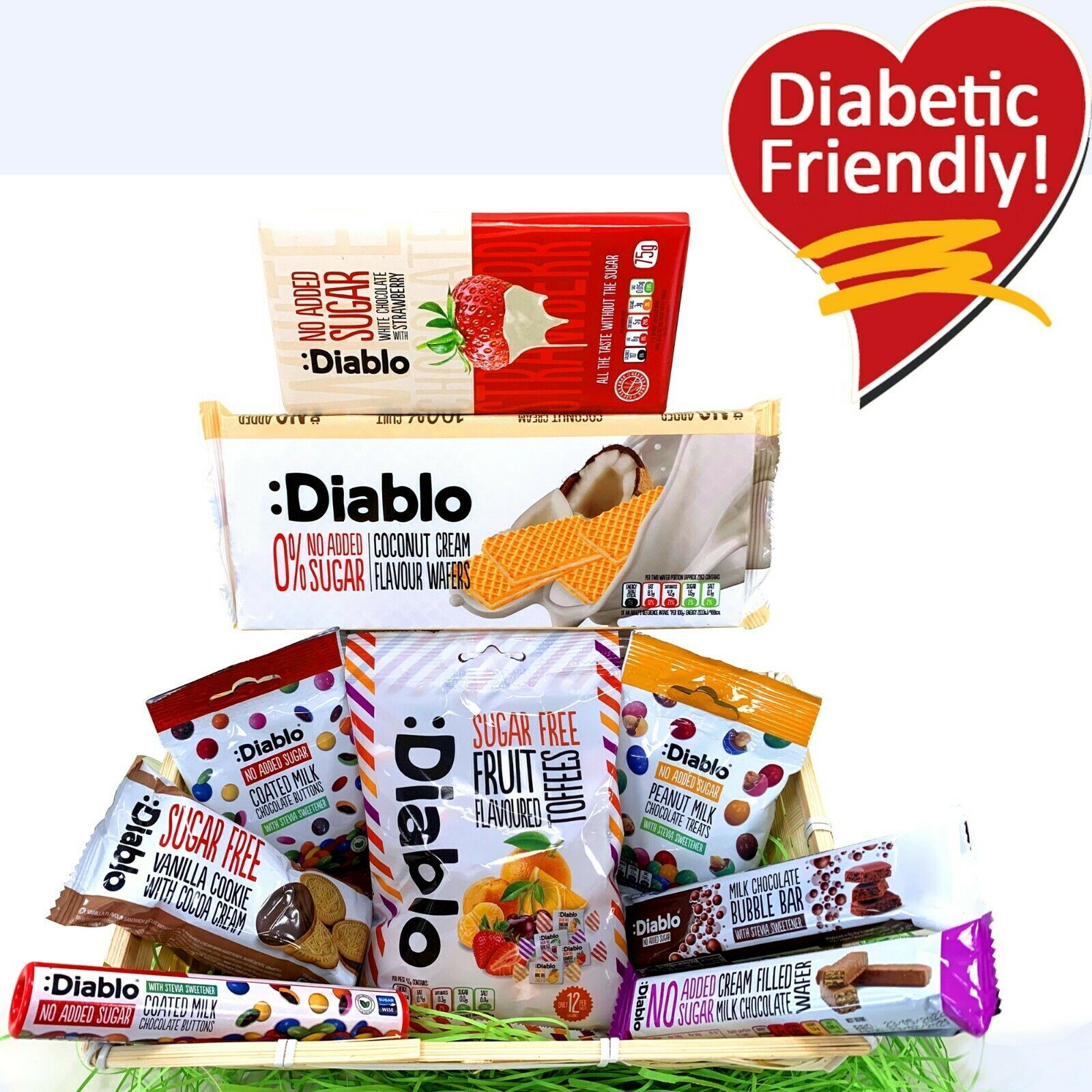 Diablo Diabetic Sugar Free Christmas Gift Hamper Box Sweets Chocolate Bars Snack