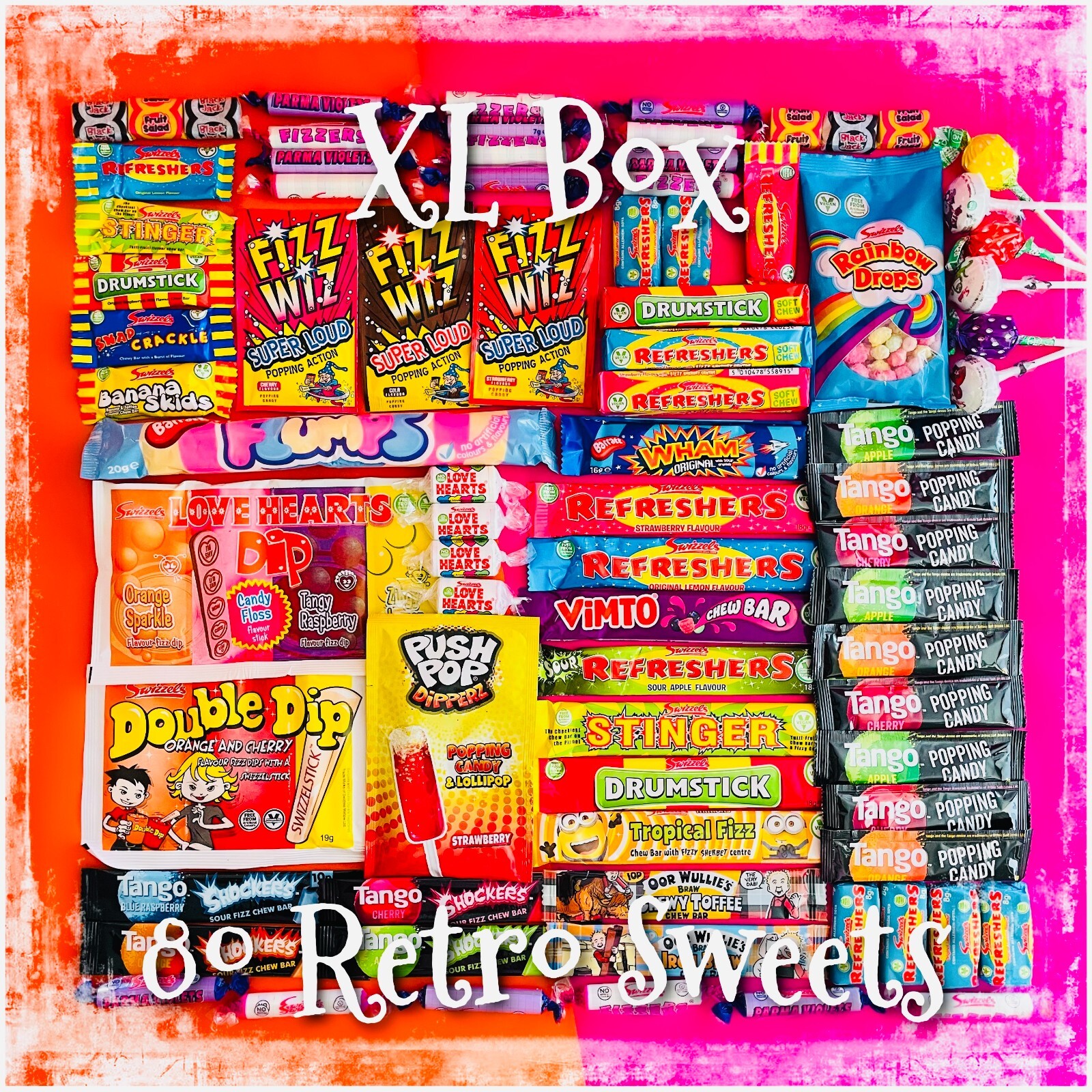 Extra Large 1kg Retro Sweets Gift Box Hamper Birthday Present Personalised Gift
