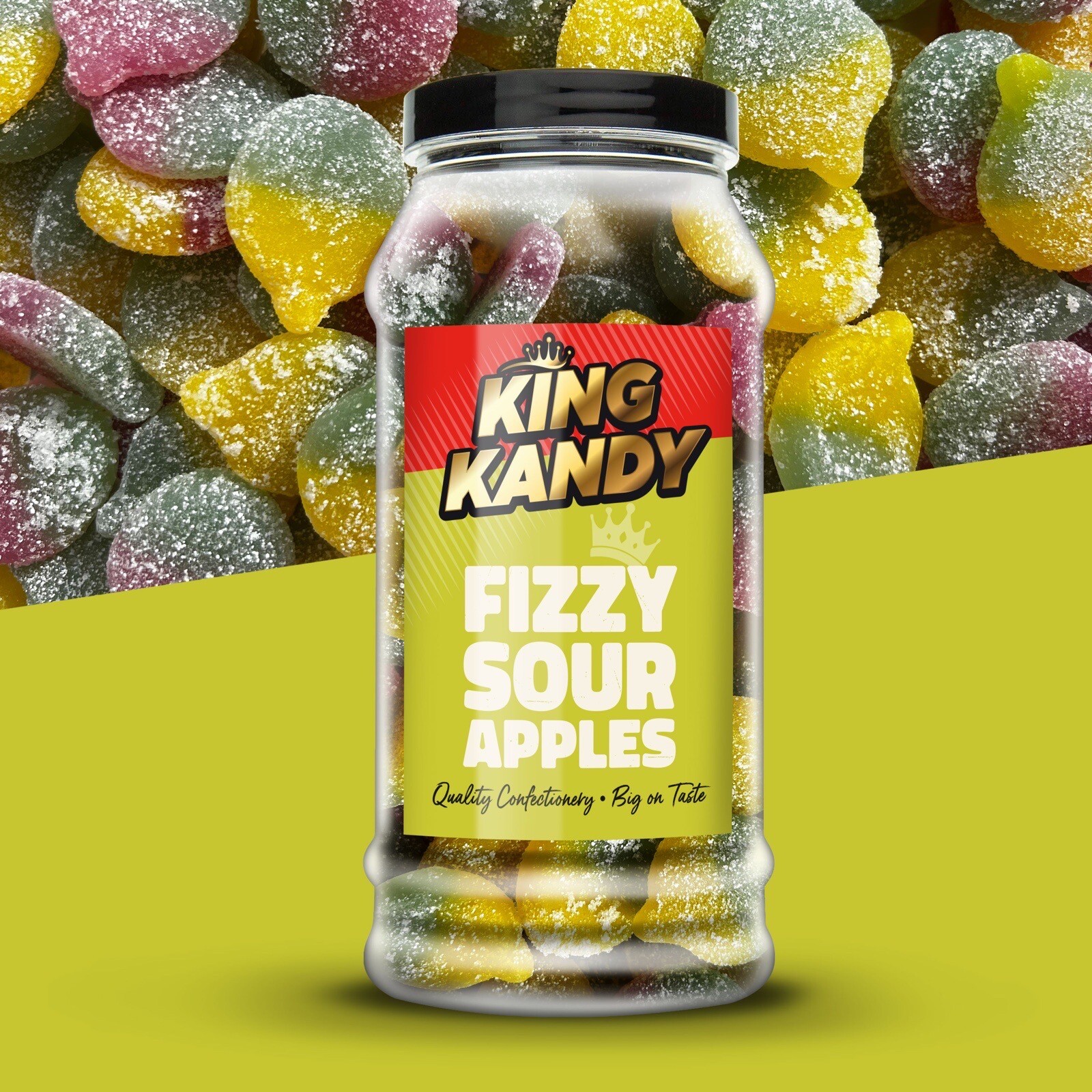 500g Sour Fizzy Apple Retro jelly Sweets Gift Jar FAST & FREE DELIVERY 🚚