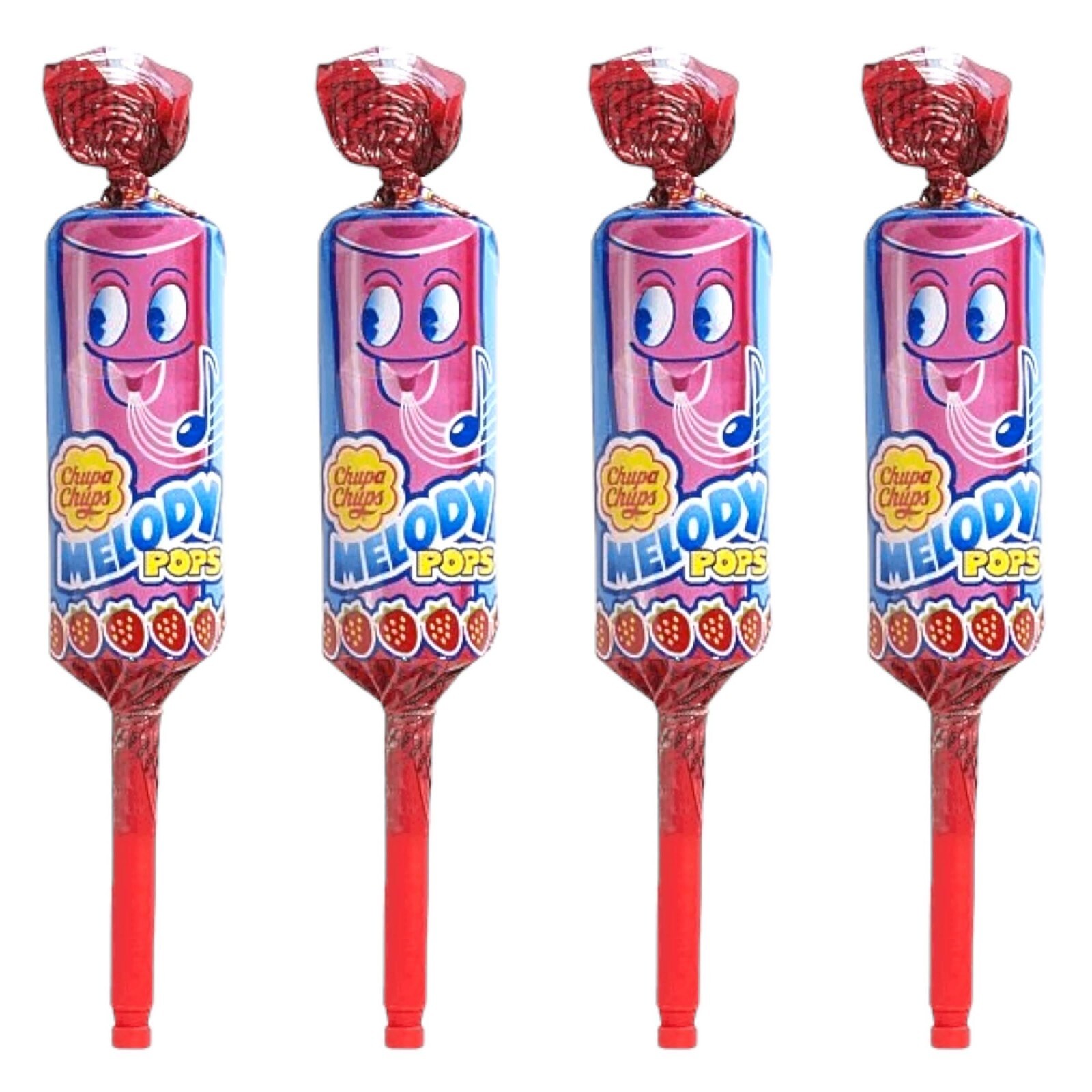 Chupa Chups Melody Pops Strawberry Flavour Retro Lollipops Candy Whistles Sweets
