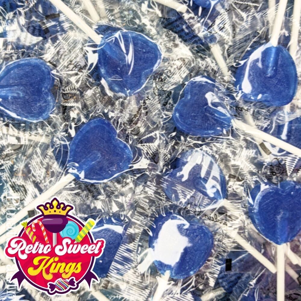 Heart Lollipops Blue Raspberry Hearts Lollies Love Sweet Wedding Valentines Day