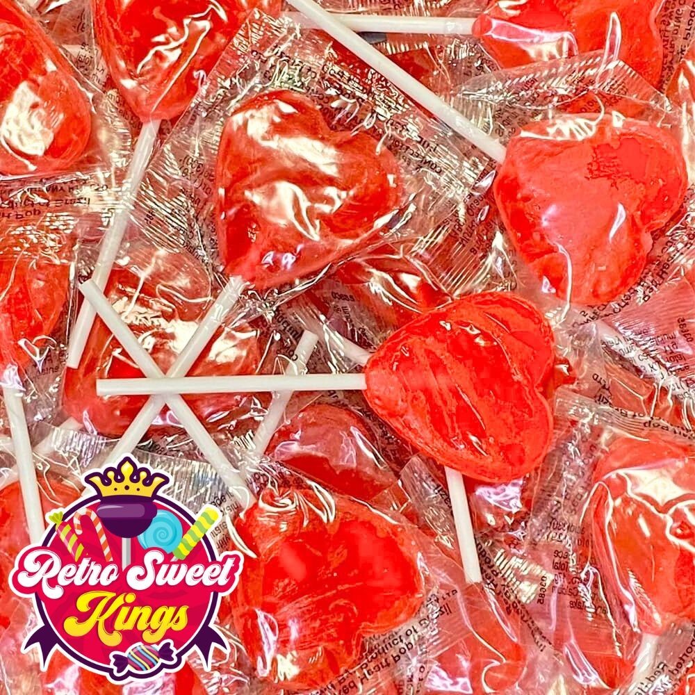 Heart Lollipops Cherry Red Hearts Sweets Lollies Wedding Love Valentines Day