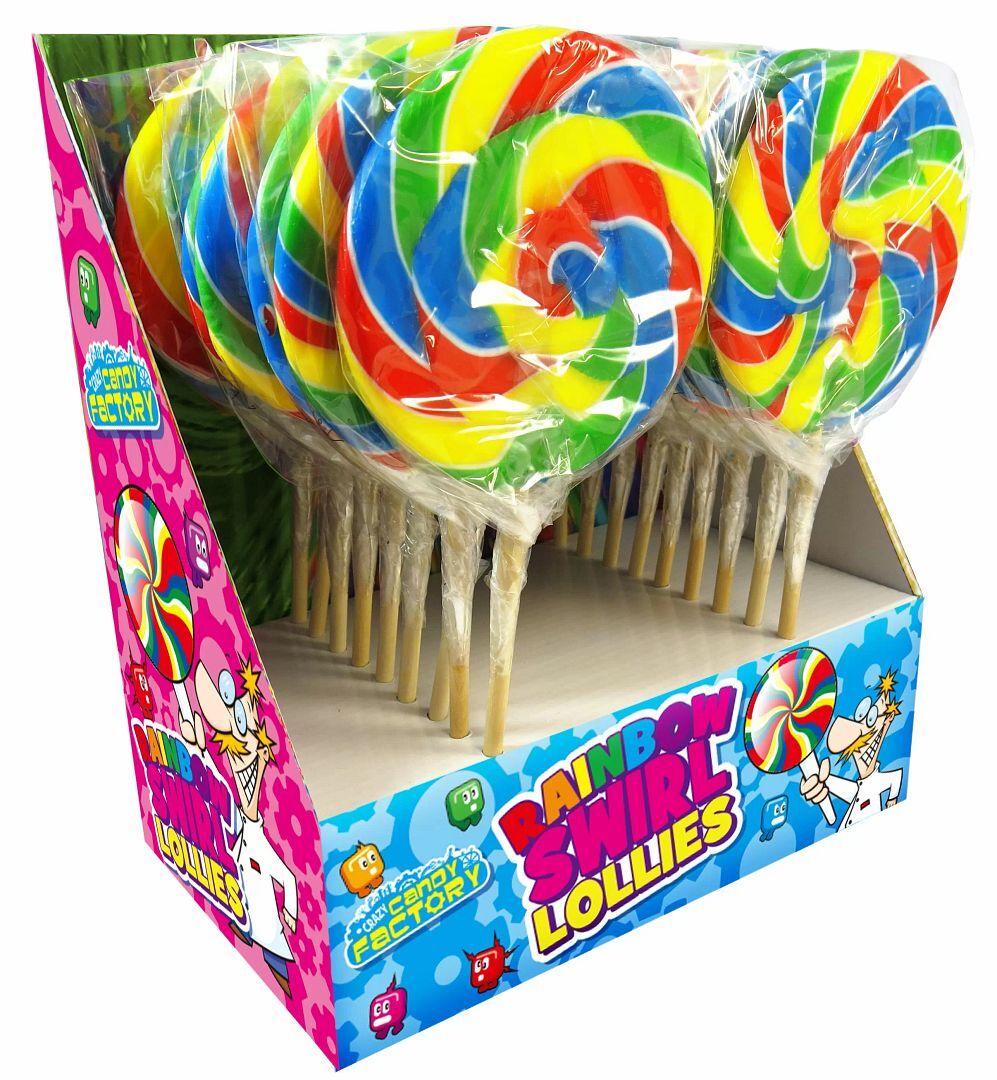 Rainbow Swirl Lollipops Sweets Pick and Mix Candy Retro Party Treats
