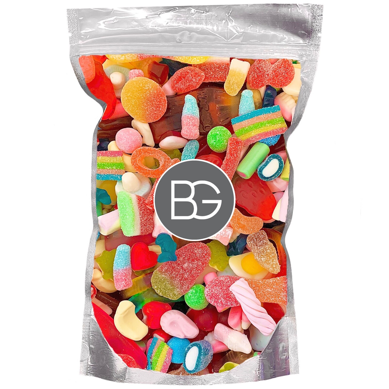 BG Quality Pick n Mix Sweets Pouches -Fresh Retro Candy Bag/Box/Tub 1kg Sweeties