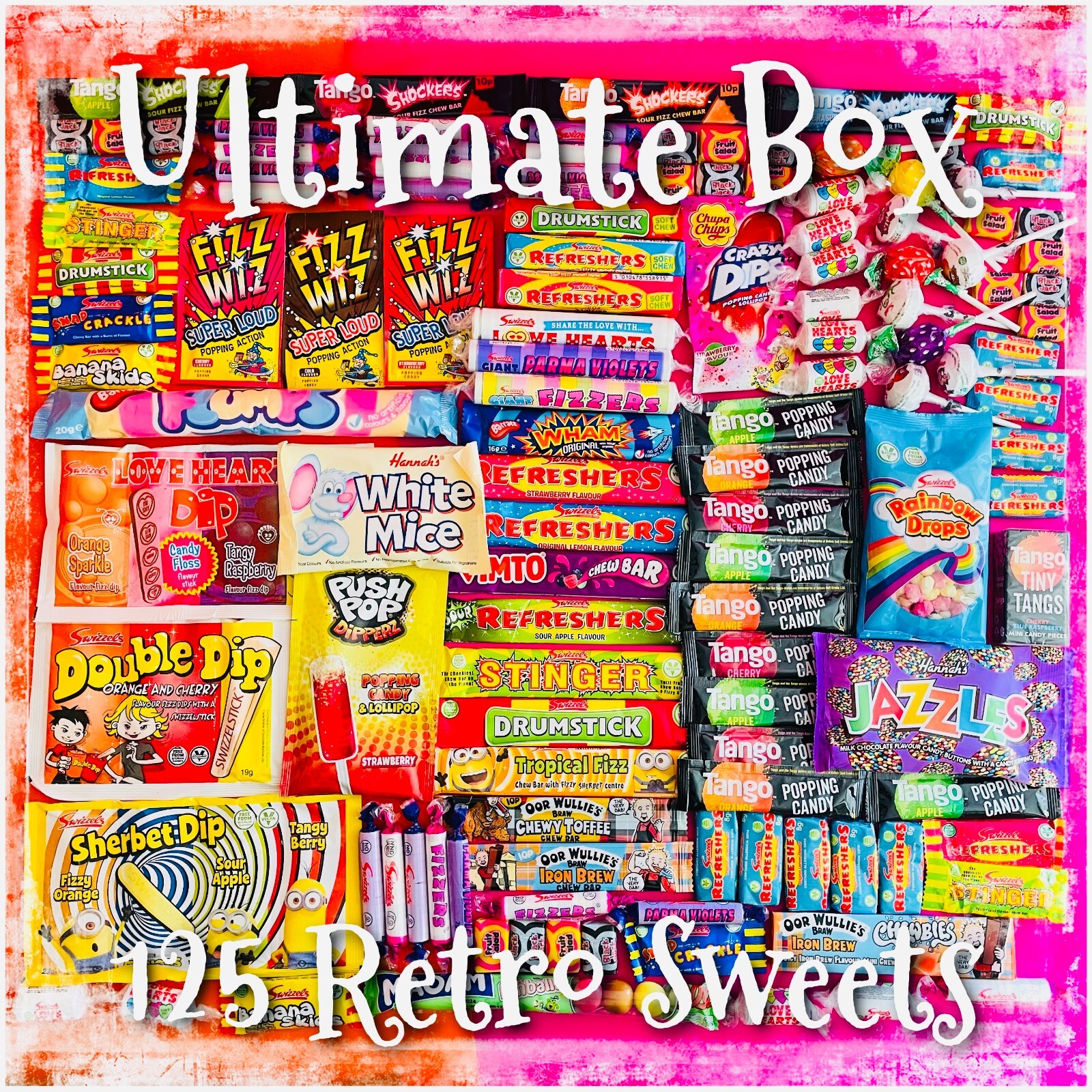 Christmas Retro Sweets Gift Box Hamper up to 100 Sweets Pick N Mix Personalised
